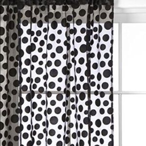 Black polka dot sheer curtains